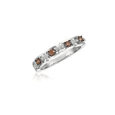 LeVian 14K Vanilla Gold&reg; Ring with Chocolate Diamonds&reg; 1/5 cttw and Vanilla Diamonds&reg; 1/15 cttw