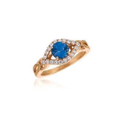 LeVian 14K Strawberry Gold® 5/8ct Blueberry Tanzanite® Ring with 1/3cttw Vanilla Diamonds®