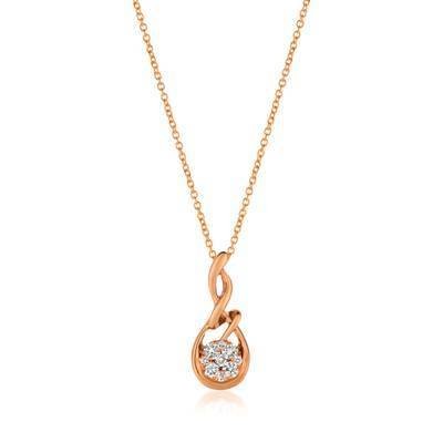 LeVian 14K Strawberry Gold® Pendant with Vanilla Diamonds® 1/6 cttw