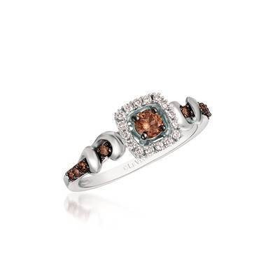 LeVian 14K Vanilla Gold® Ring with Chocolate Diamonds® 1/4 cttw and Vanilla Diamonds® 1/10 cttw