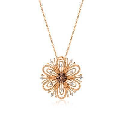 LeVian 14K Strawberry Gold® Pendant with Chocolate Diamonds® 1/3 cttw and Vanilla Diamonds® 1/5 cttw