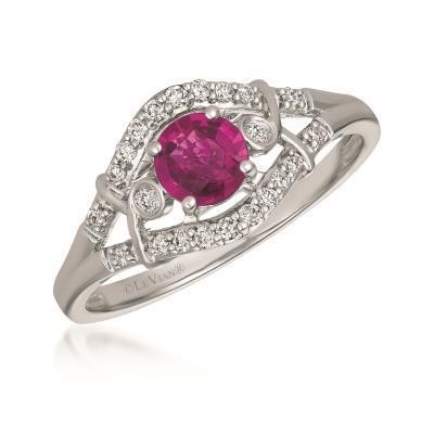 LeVian Passion Ruby Split Shank Ring with Vanilla Diamond Accents