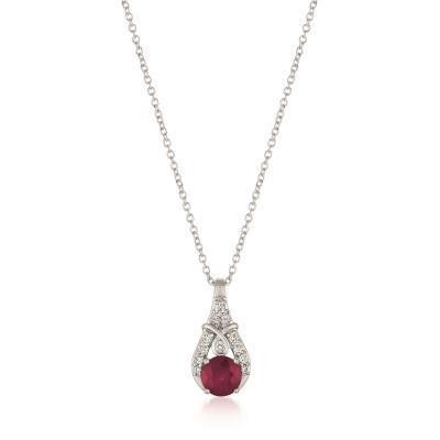 LeVian Passion Ruby Split Side Pendant with Vanilla Diamond Accents