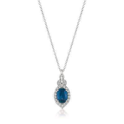 LeVian 14K Vanilla Gold® Blueberry Sapphire 3/4 cttw Pendant with Vanilla Diamonds® 1/5 cttw