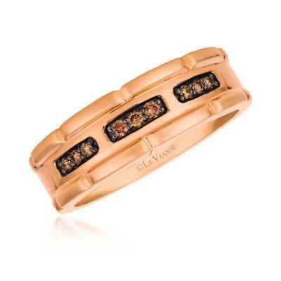 LeVian 14K Strawberry Gold® Band with Chocolate Diamonds® 1/6 cttw