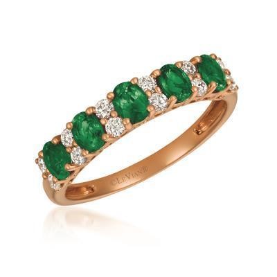 LeVian Costa Smeralda Emerald and Vanilla Diamond Band