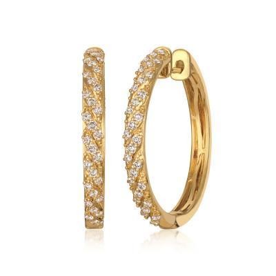 LeVian Nude Diamond Hoop Earrings in 14k Honey Gold
