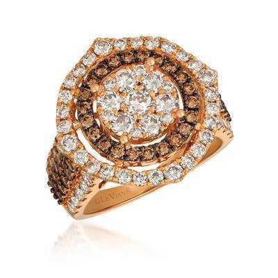 LeVian 14K Strawberry Gold® Ring with 1 3/4 cttw Nude Diamonds and  7/8 cttw Chocolate Diamonds®
