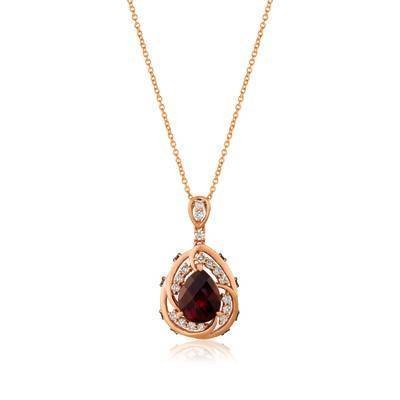 LeVian 14K Strawberry Gold® 2 5/8 ct Pomegranate Garnet  Pendant with Nude Diamonds and Chocolate Diamonds®