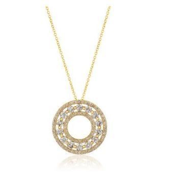 LeVian Honey Gold Circle Pendant with Nude Diamonds