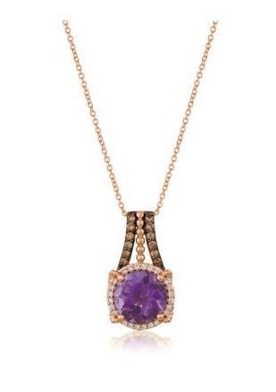 LeVian Grape Amethyst set in Strawberry Gold with Chocolate and Vanilla Diamonds