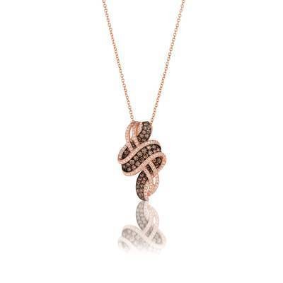 LeVian 14K Strawberry Gold® Pendant with Chocolate Diamonds® 5/8 cttw and Vanilla Diamonds® 1/3 cttw