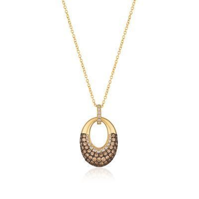 LeVian Chocolate and Vanilla Diamond Pendant set in 14k Honey Gold