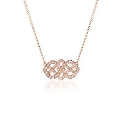 LeVian  14K Strawberry Gold® Necklace with Vanilla Diamonds® 1/2 cttw