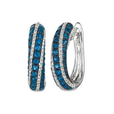 LeVian 14K Vanilla Gold® Blueberry Sapphire 1 cttw Earrings with Vanilla Diamonds® 1/3 cttw