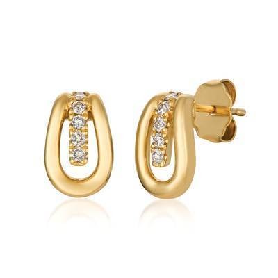 LeVian 14K Honey Gold Earrings with Nude Diamonds 1/8 cttw