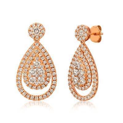 LeVian 14K Strawberry Gold® Earrings with Nude Diamonds 2 3/8 cttw