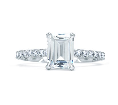 A. Jaffe Beautiful French Pave Quilted Engagement Ring