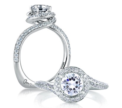 A. Jaffe Signature Spiral Halo Engagement Ring