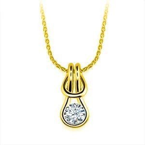 14k Yellow Gold Everlon 1/3 Ct. Diamond Knot Pendant