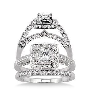 Lovely 1.25 Carat Complete Diamond Wedding Set