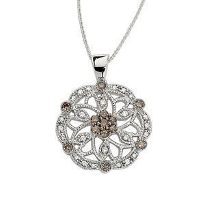 Beautiful Brown and White Diamond Necklace
