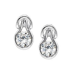 Everlon 1/3 Ct. Diamond Knot 14K White Gold Earrings