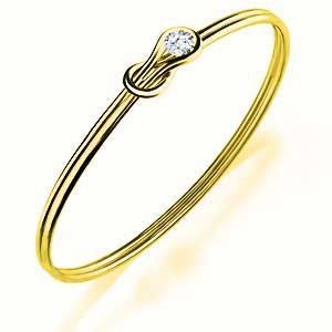 10K Yellow Gold Everlon Diamond Knot Bracelet