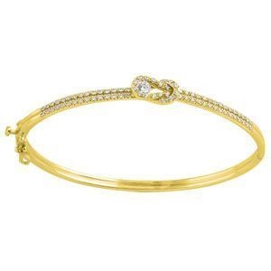 Elegant Everlon 3/4 Carat Knot Bracelet 14k Yellow Gold