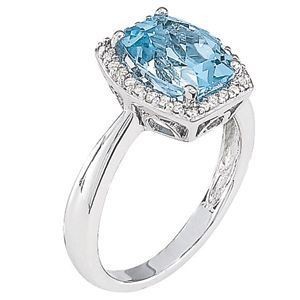 Breathtaking Blue Topaz Diamond Ring