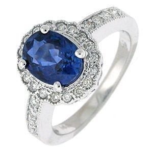 Lovely Sapphire and Diamond Princess Diana Style Ring