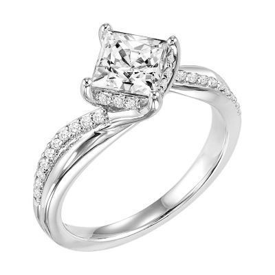 ArtCarved Princess Cut Twisted Engagement Ring