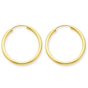 Alluring 14k Yellow Gold Endless Hoop Earrings