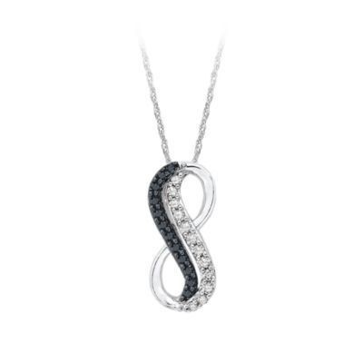 Black and White Diamond Infinity Pendant