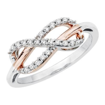 Diamond Infinity Symbol Ring Two Tone