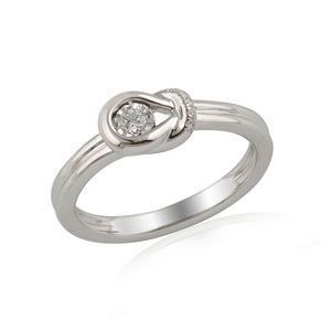 Sterling Silver Everlon Diamond Knot Collection Pave Ri