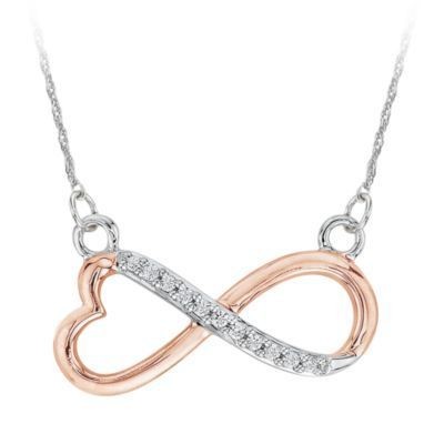 Two Tone Diamond Infinity Pendant