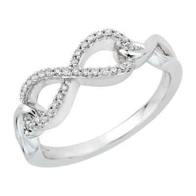 Sterling Silver Diamond Infinity Ring