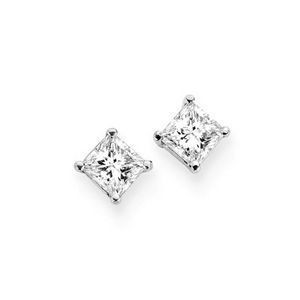 Elegant 1/3 Carat Princess Cut Diamond Stud Earrings