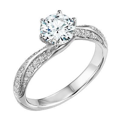 ArtCarved Twisted Round Diamond Engagement Ring