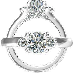 Harout R Three Stone Diamond Engagement Ring