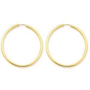 Exquisite 14k Yellow Gold Endless Hoop Earrings