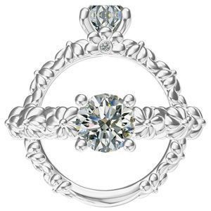Harout R Floral Design Diamond Engagement Ring