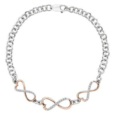 Two Tone Diamond Infinity Bracelet