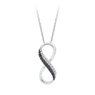 Fashionable Black & White Infinity Pendant