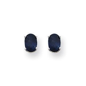 14k White Gold Sapphire Earrings