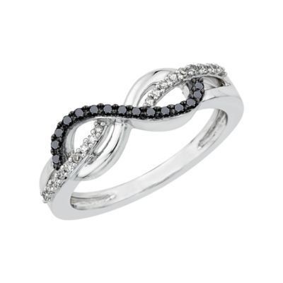 Black and White Infinity Symbol Ring