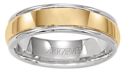 ArtCarved Harrison Men's Two Tone Wedding Band