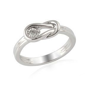 Sterling Silver Everlon Diamond Knot Ring