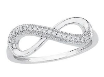 Sterling Silver Infinity Diamond Ring
